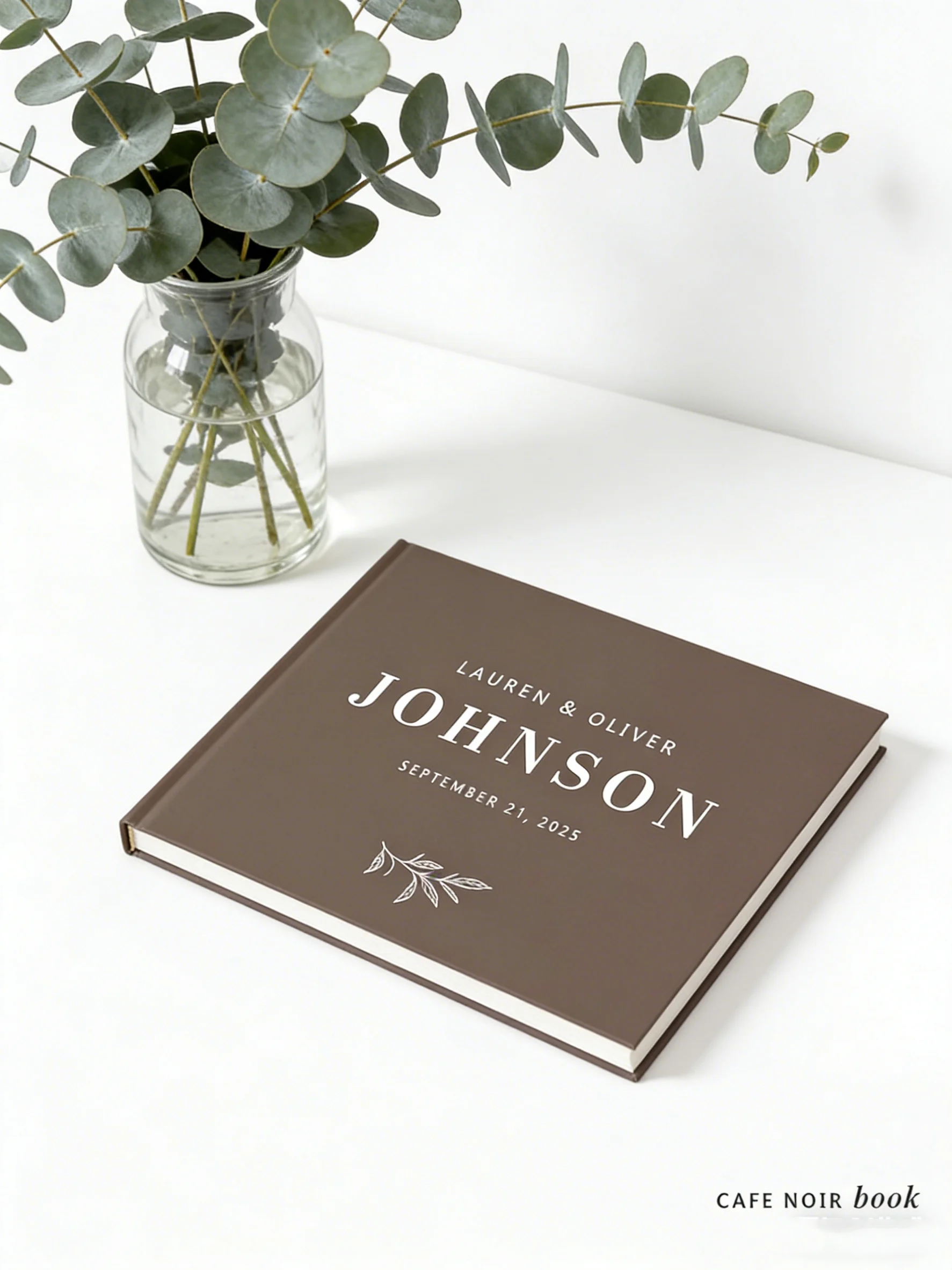 

Personalized Neutral Wedding Guest Book, Elegant Photobooth Keepsake Album with Multiple Color Options