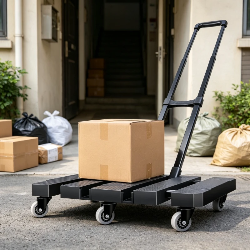 Foldable Hand Truck with Universal Wheels,Portable Heavy Duty Folding Luggage Cart for Home Moving,Wear-Resistant Extended Dolly