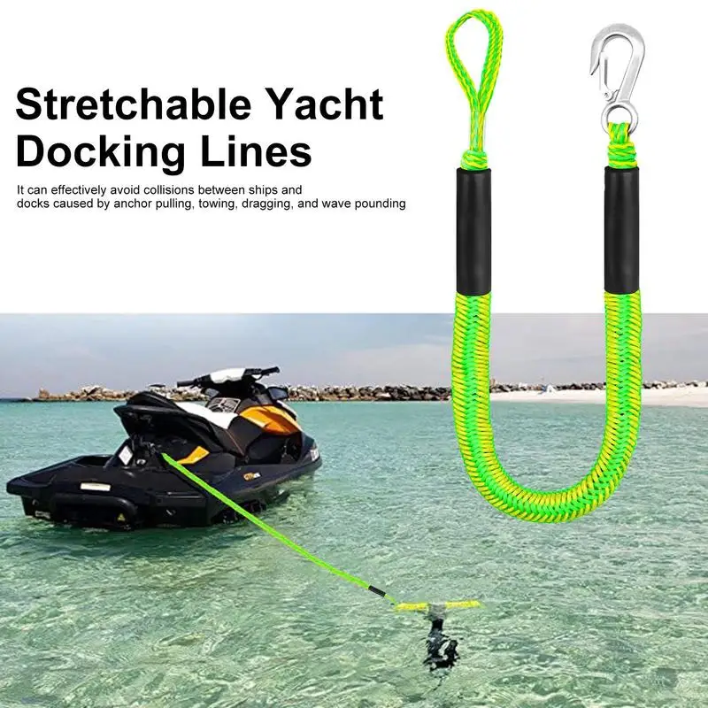 Dock Lines With Stainless Steel Clip For Docking Lines Mooring Rope For Kayak Boats Jet Ski Pontoon Accessories