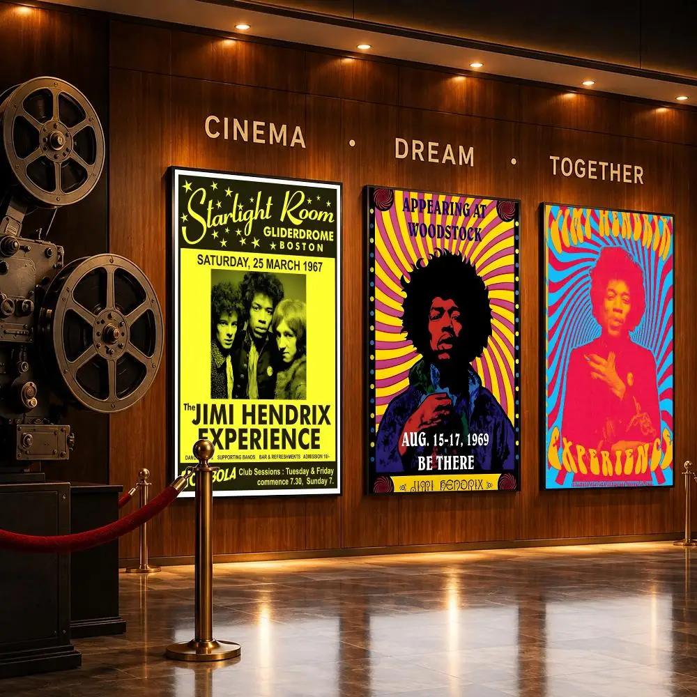 Music The Jimi Hendrix Experience-Band Poster HD Home Sticky Wall Waterproof Home Living Room Bar Aesthetic Decor