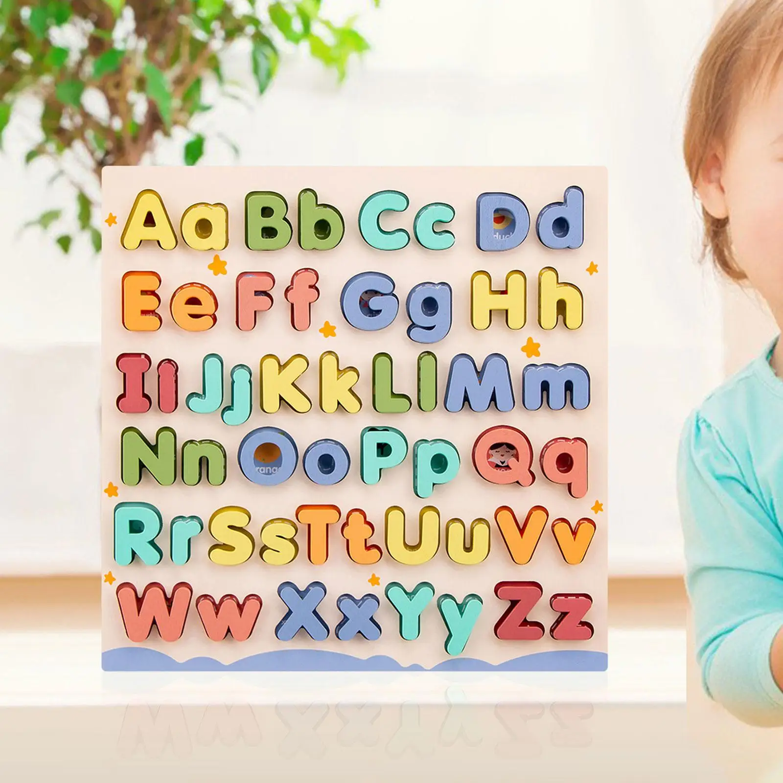 Puzzle en bois lettres majuscules et minuscules pour enfants, cadeaux d'anniversaire, garçons, filles, jeu de famille, enfants d'âge alth