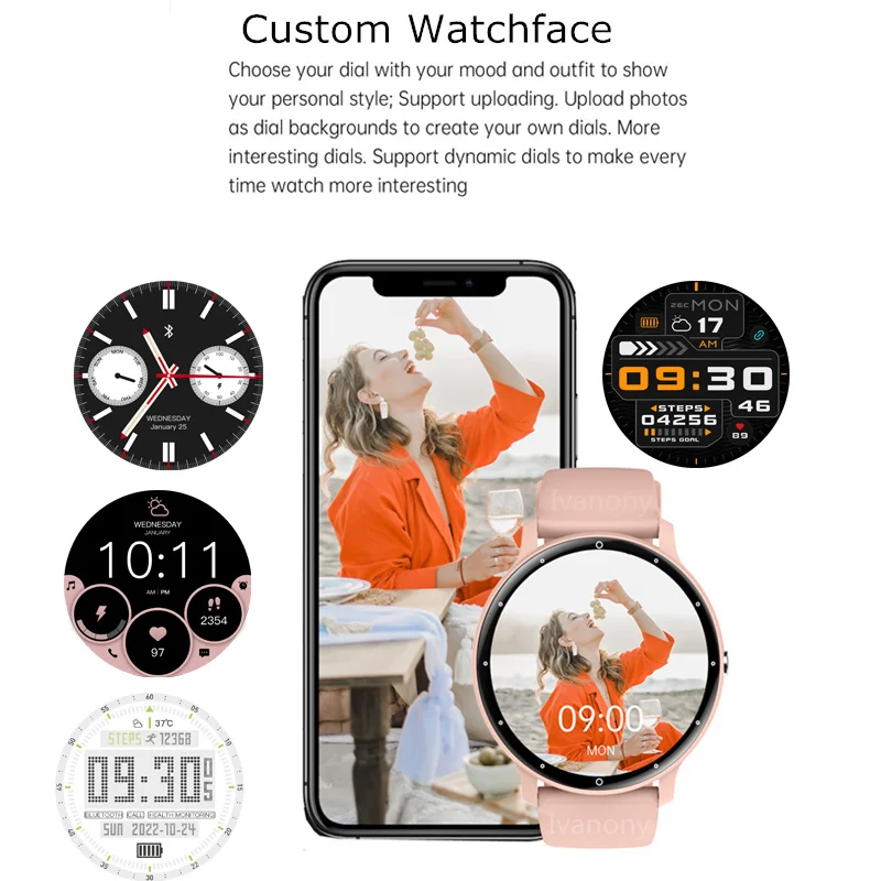 Smart Watch Bluetooth Call Women Voice Assistant Breath Training DIY Watchface Blood Pressure Smartwatch Korean Support 2023