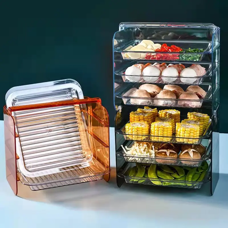 

Household Storage Tray Stackable Hot Pot Side Dishes Sub-packing Storage Tray Kitchen Food Tray Kitchen Organizer Storage Shelf