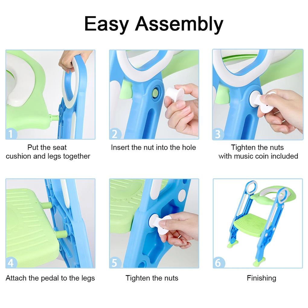 Asiento de seguridad para entrenamiento de inodoro de bebé, silla de paso con escalera ajustable, inodoro infantil, asiento plegable antideslizante