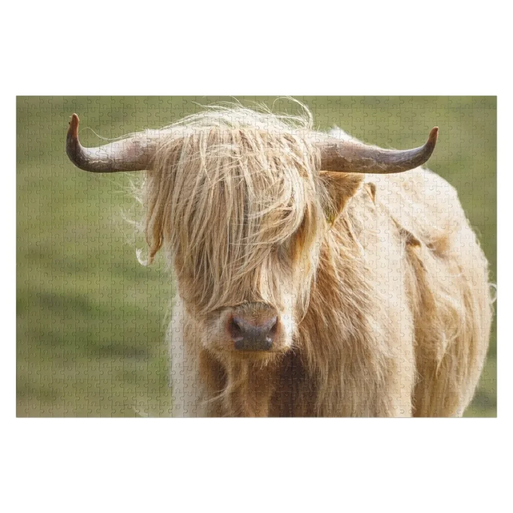 

Scottish Highland Cow Jigsaw Puzzle Customized Photo Custom Photo Diorama Accessories Adult Wooden Puzzle