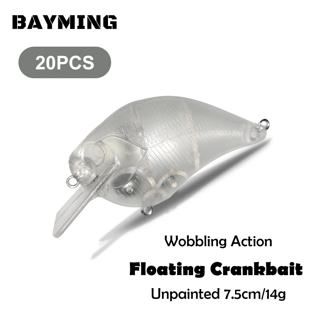 bayming-20-個未塗装ブランク餌クランクベイトワブラー透明釣りルアー-14-グラム-75-センチメートル-diy-人工釣りルアー