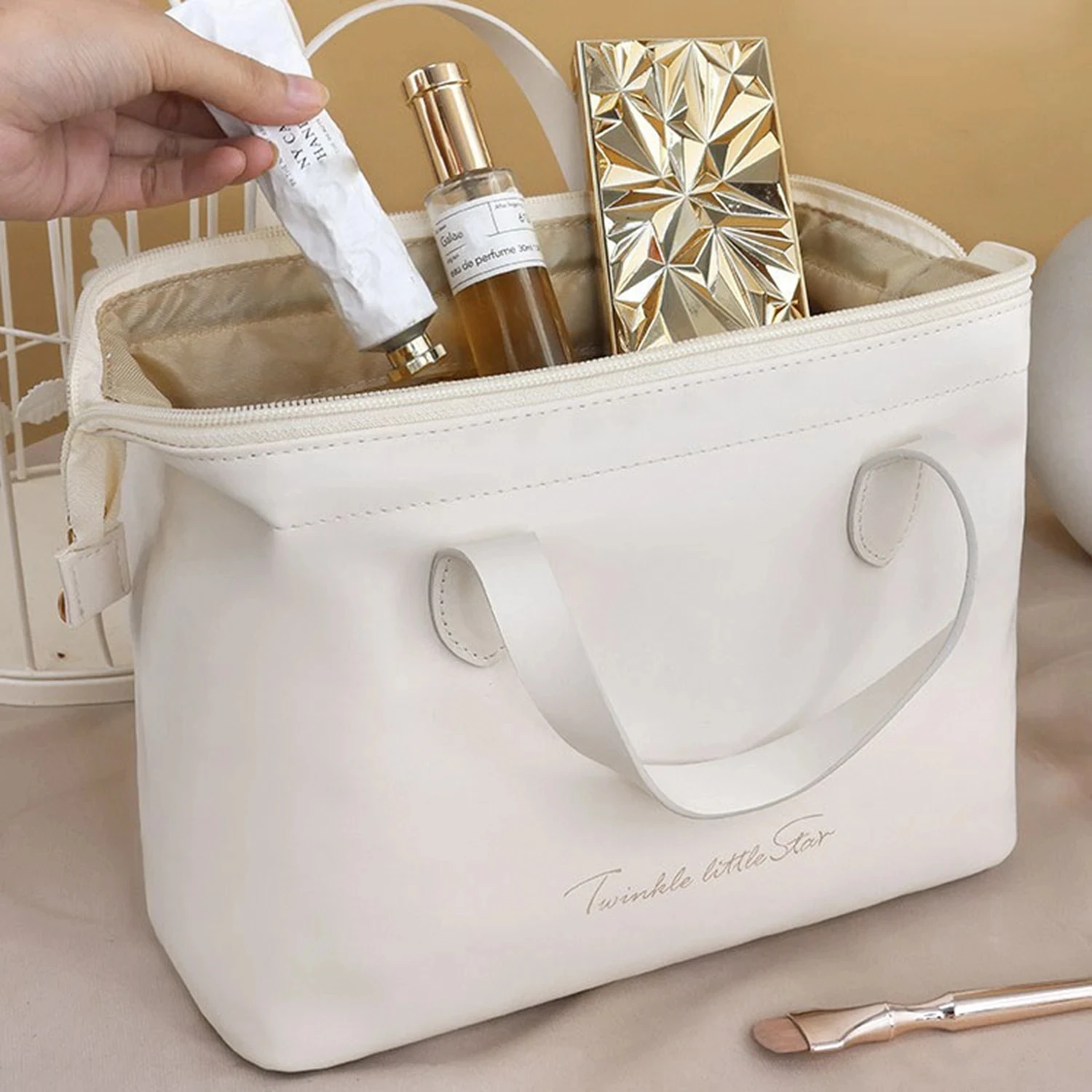 Custodia per cosmetici multifunzione borsa da toilette da viaggio di grande capacità borsa per il trucco Ins Organizer per borse portatile dal senso