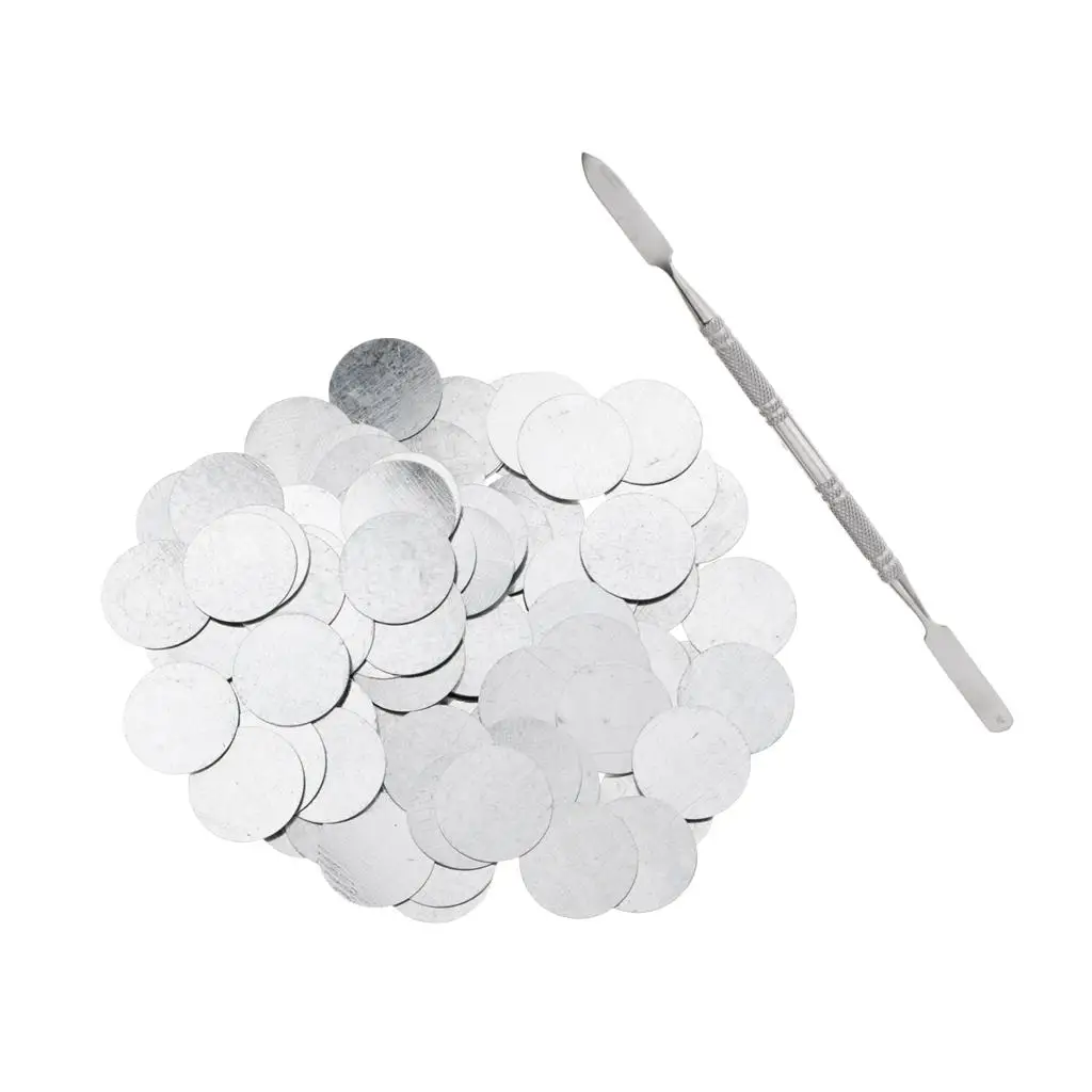 100Pcs 25mm Metal Stickers for Empty Eyeshadow Blusher Makeup  + Depotting