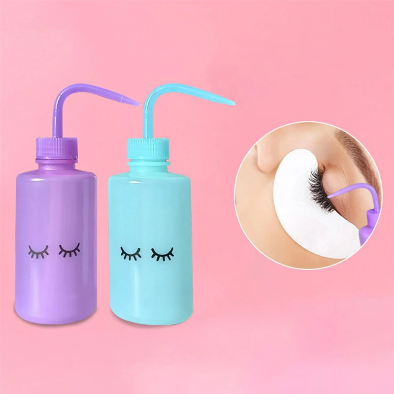 1Pc 250ml Eyelash Extension Cleaning Elbow Bottle Plastic Elbow Squeeze Wash Bottle Beauty Lash Cleaning Aids