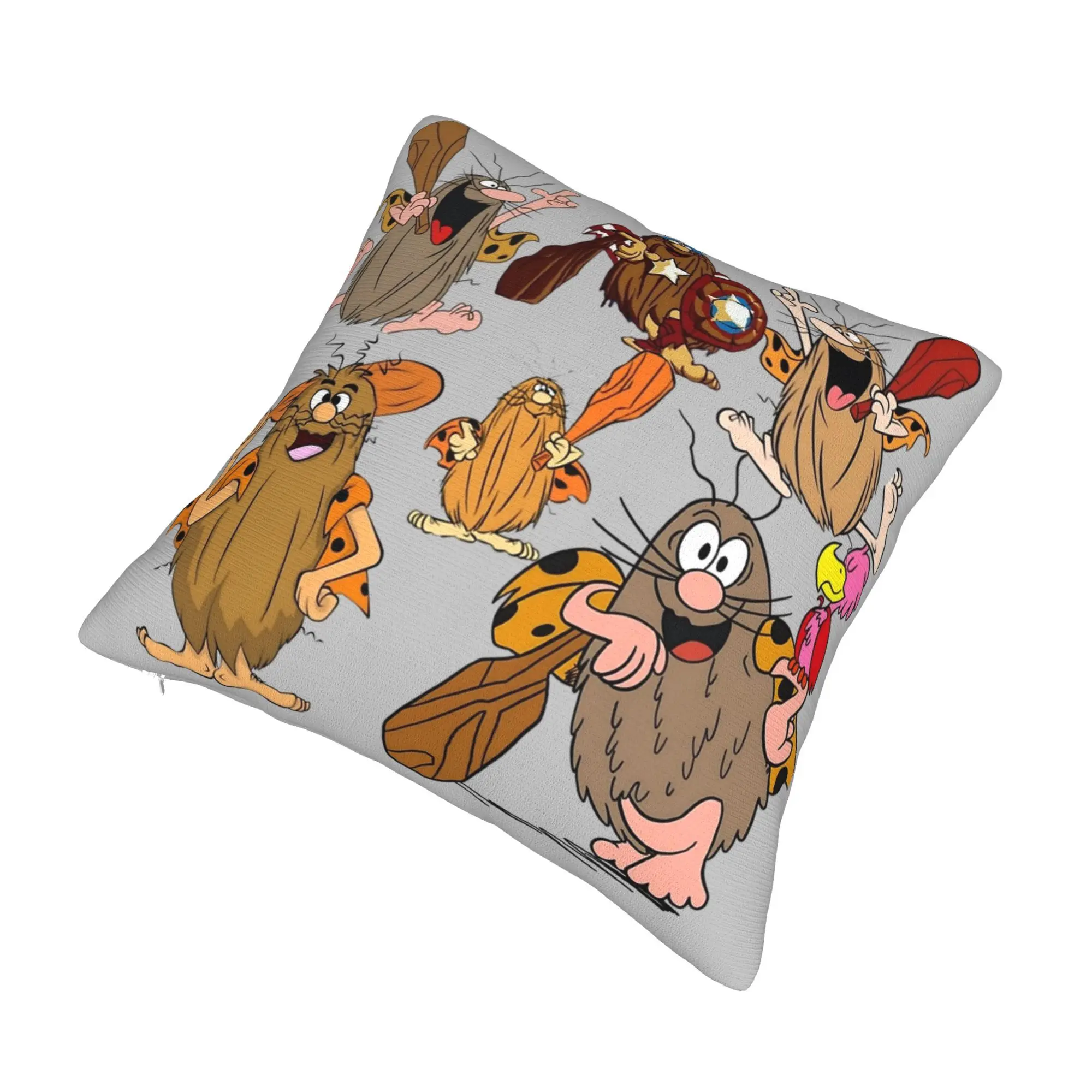 Captain Caveman Pillowcase Printed Fabric Cushion Cover Gift  Pillow Case Cover Home Zipper 40X40cm