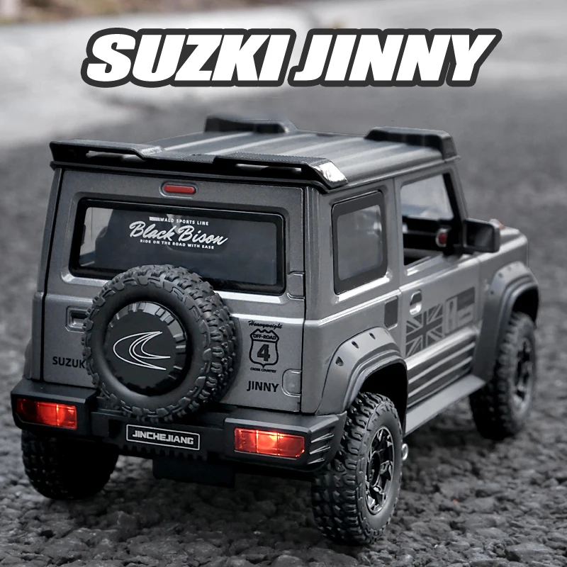 Suzuki jimny-liga off-road carro para crianças, modelo de carro, com volante, som e luz, brinquedos para presente, 1:18