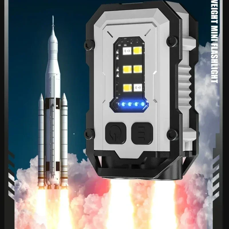 مصباح جيب مغناطيسي متعدد الاستخدامات - ضوء COB LED مدمج للغاية مع أوضاع قابلة للتعديل وخطاف سلسلة المفاتيح