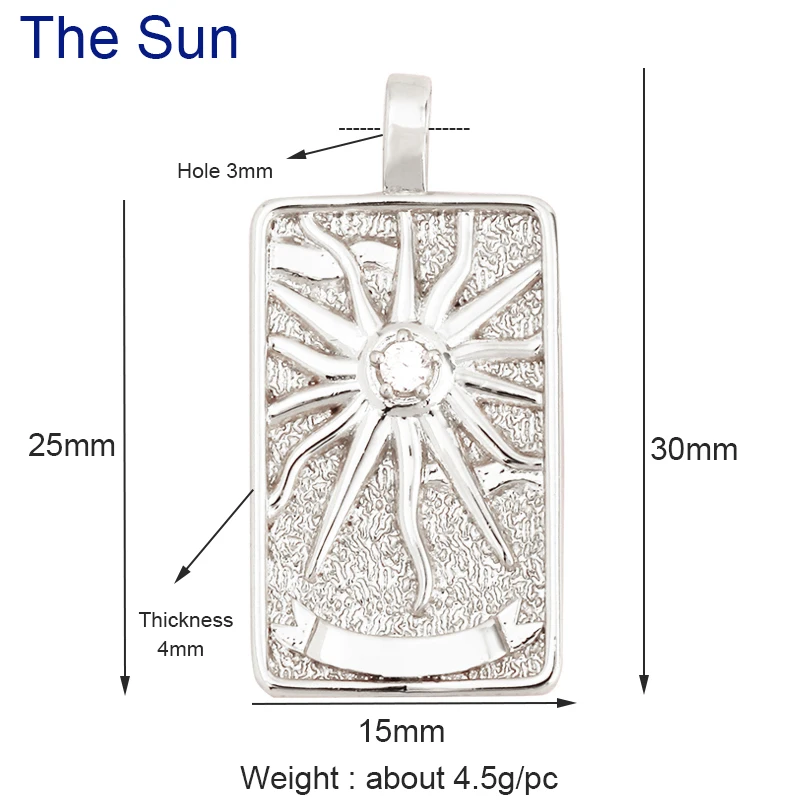 Tarot Karten Charm Anhänger, 2021 Neue 18K Reales Gold Überzogene DIY Schmuck Zubehör für Armbänder Halsketten Machen M06 – Detail 33