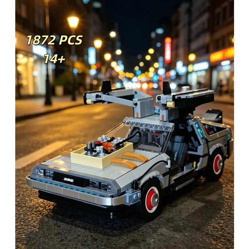

Back to the Future Time Machine 1872PCS Building Set Collectible Model 10300 Display Piece Authentic Detail Enthusiasts Gift Dec