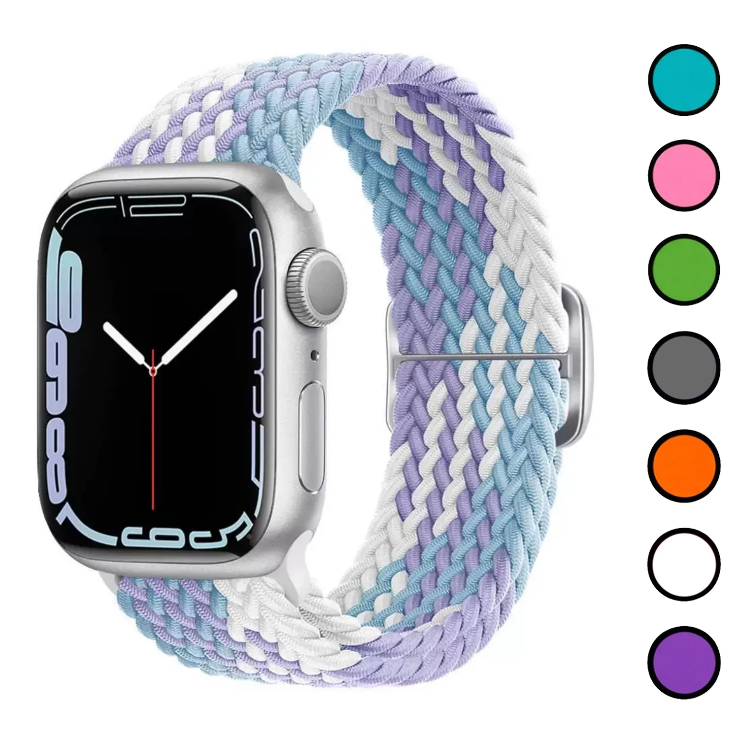 Geflochtenes Schlaufenarmband für Apple Watch 46mm 45mm 44mm 42mm 41mm 40mm, weiches, dehnbares Band für iWatch Series 11 10 9 8 7 6 5 Ultra 2/3