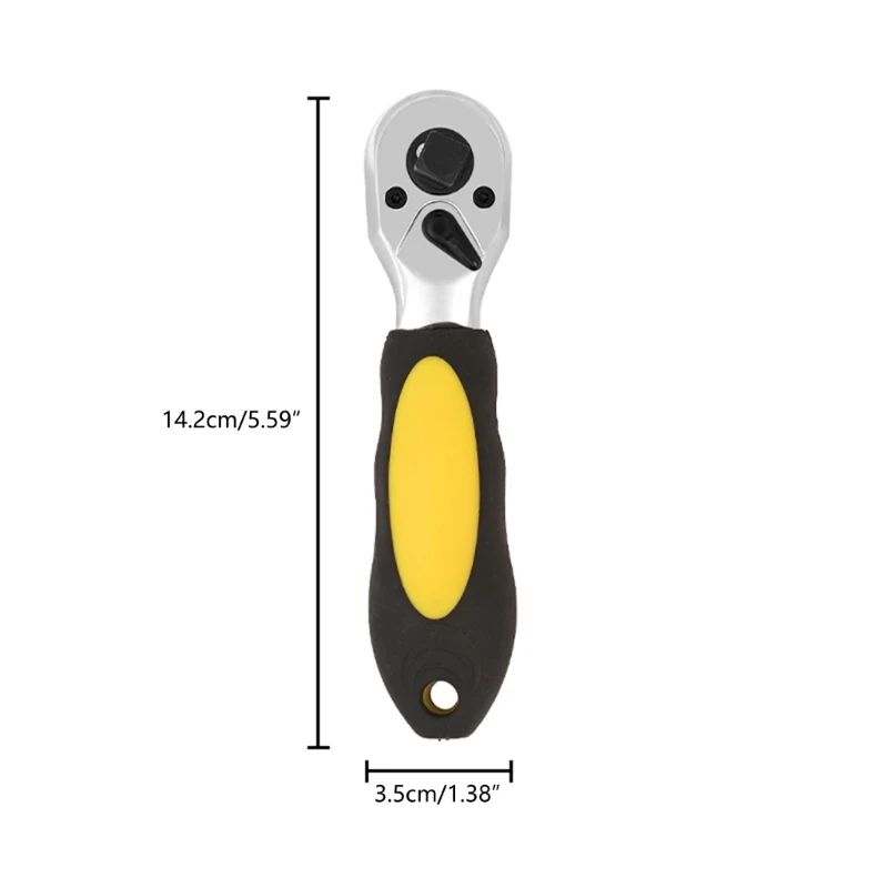 72-Tooth Mini Double-Ended Straight Handle Ratchet Wrench 1/4\