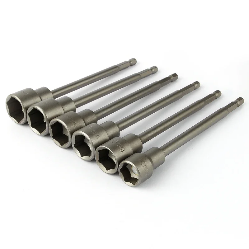 Chave de Fenda Elétrica Magnética Forte Porca Driver Soquete Bit Conjunto Ferramenta Luva Hexagonal Adaptador de Brocas Comprimento de 150 mm 619 mm 1pc