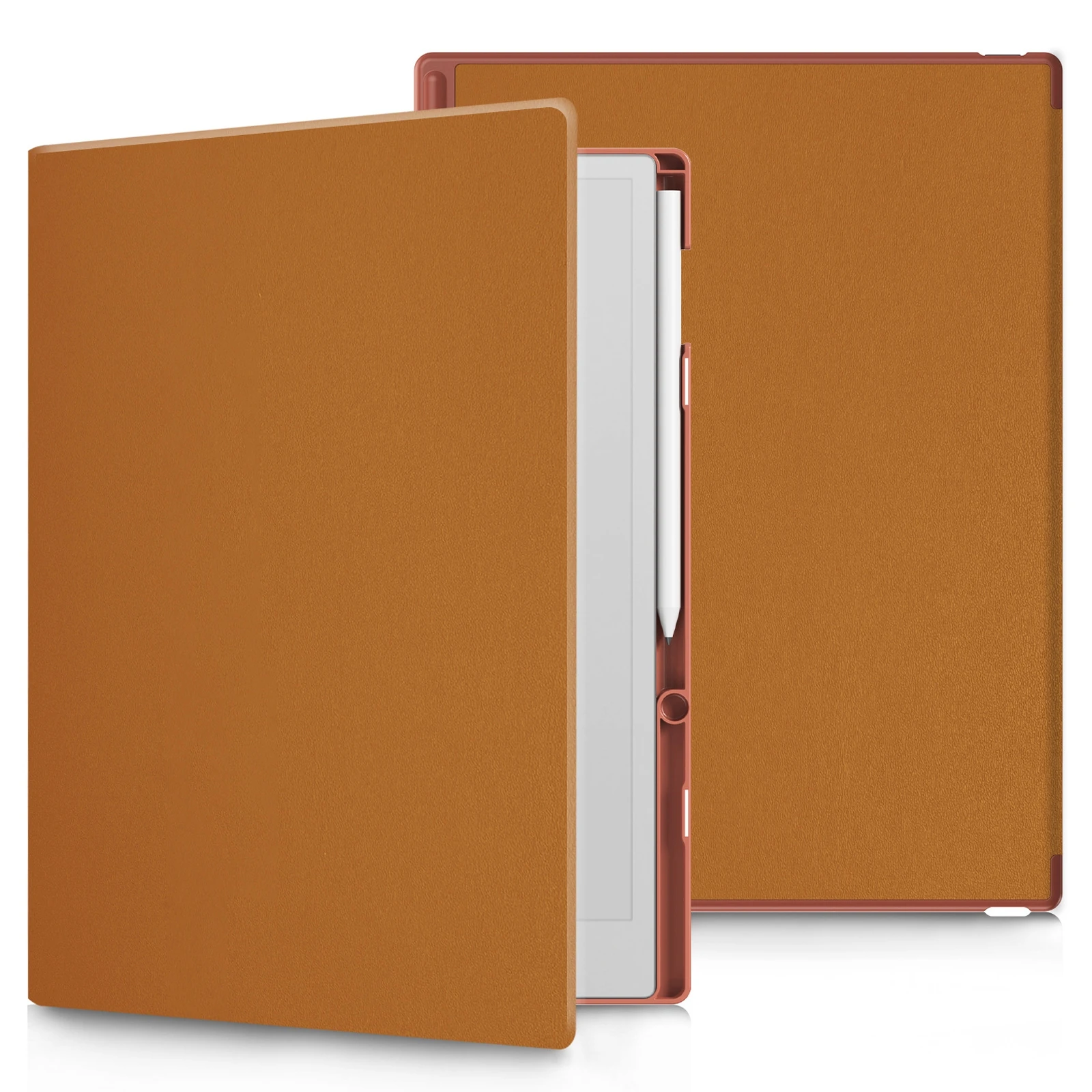For ReMarkable Paper Pro Case Book Style PC+PU Leather Tablet Cover with Pen Holder Auto Wake  /  Sleep - Yellow