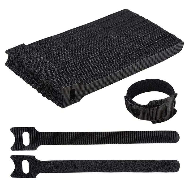 

50 Pcs Black Reusable Cable Fixing Straps Approximately 6 Inches Cable Storage Data Tie Office And Home Cable Ties