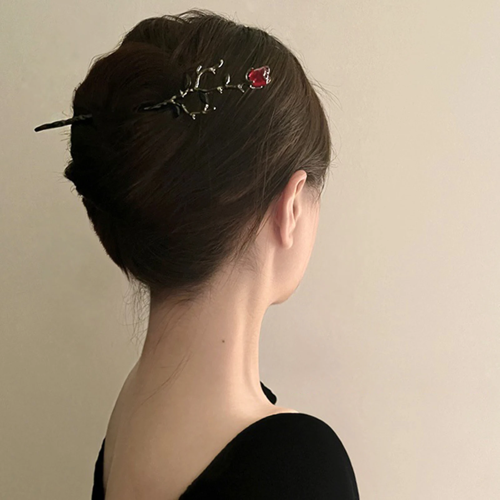 عصي شعر على شكل زهرة على الطراز القوطي، أغطية رأس مصنوعة بحرفية جيدة، عصا شعر طويلة مستقيمة للنساء والفتيات وصالونات تصفيف الشعر