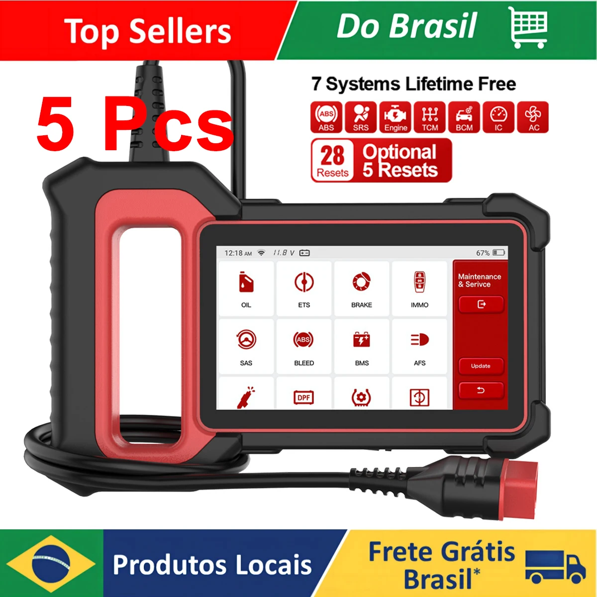 

5 штук THINKCAR THINKSCAN PLUS S7 в наличии на складе в Бразилии