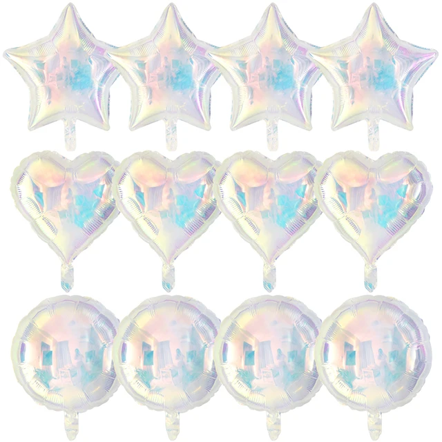 3/12 sztuk laserowy przezroczysty balon foliowy gwiazda serce hel Globos powietrzne dla dzieci urodziny Baby Shower świąteczne dekoracje