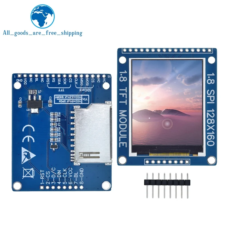 

TZT 1.8 Inch Serial SPI TFT LCD Module Display PCB Adapter IC 128x160 Dot Matrix 3.3V 5V IO Inerface Cmmpatible For Arduino