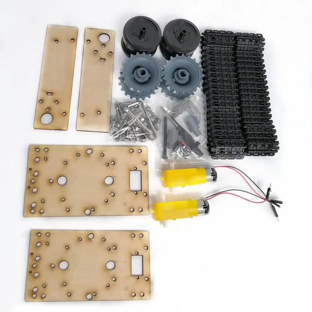Metal and Wooden Tank Robot Chassis Kit Large Tracked LCG Crawler Frame for RC Cars Accessories DIY Projects