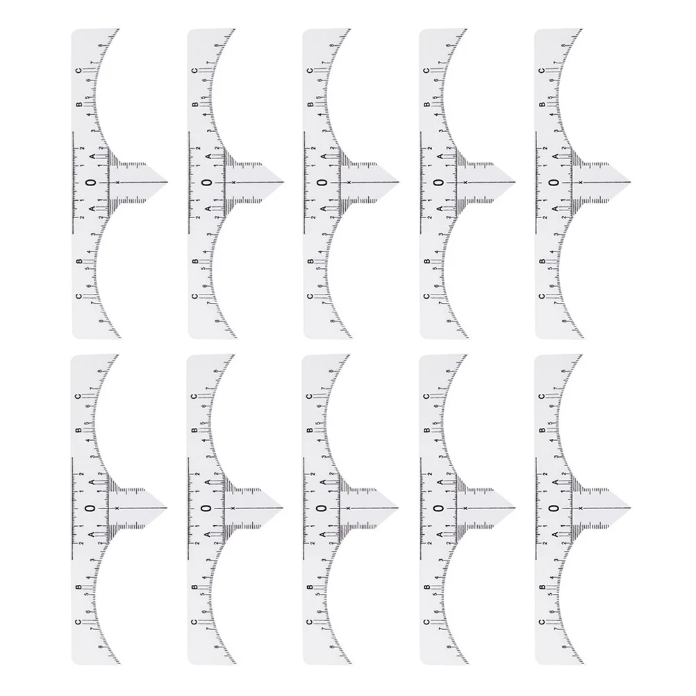 

10 Pcs Design Ruler Stencil Guide Measure Tool Microblading Makeup Symmetrical Microblading Eyebrow Ruler Precision Flexible