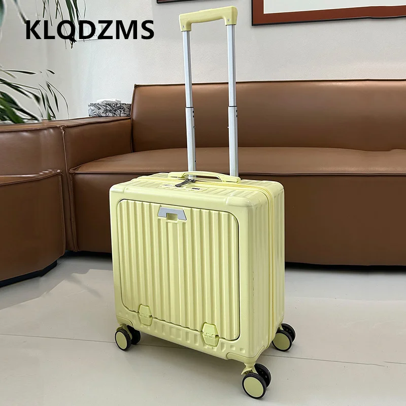 KLQDZMS حقيبة رجالية مفتوحة أمامية للكمبيوتر المحمول حقيبة الصعود 18 بوصة حقيبة تروللي بعجلات الأعمال المرأة صندوق كلمة المرور الصغيرة الأمتعة #6