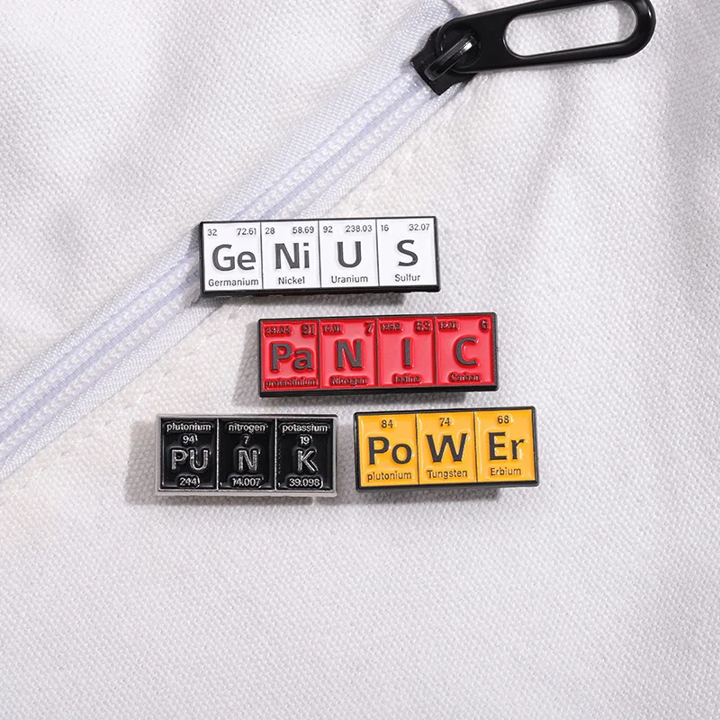 Periodic Table Elements Enamel Pin Personalized Chemistry Symbols Words Brooch Lapel Backpack Badge Jewelry Gift For Friends