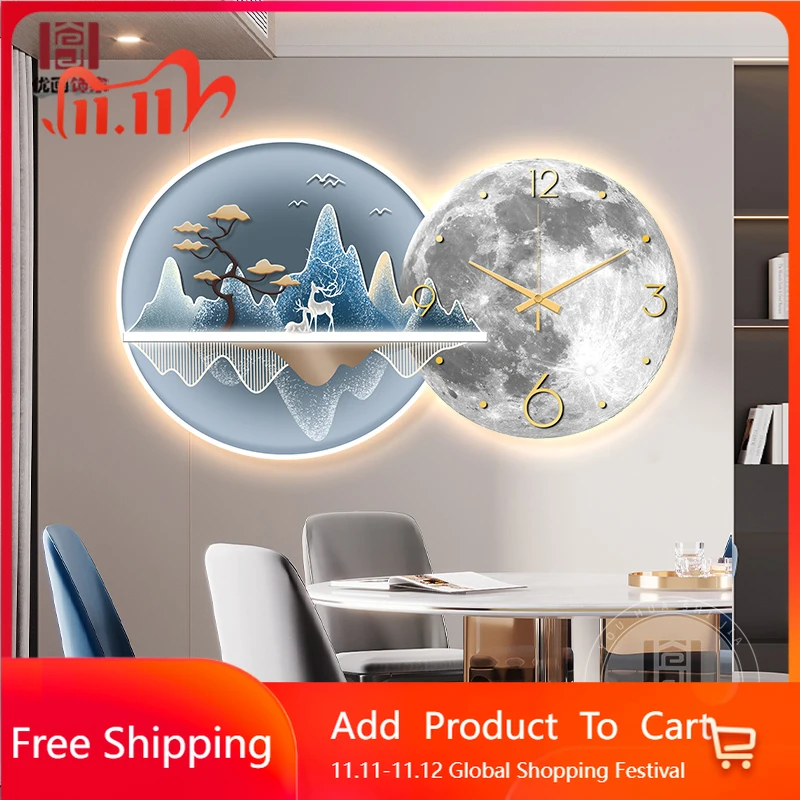 

Минималистичные модные настенные часы, современные эстетические роскошные настенные часы в скандинавском стиле, круглые спальни, креативные металлические Wanduhr, украшение для дома