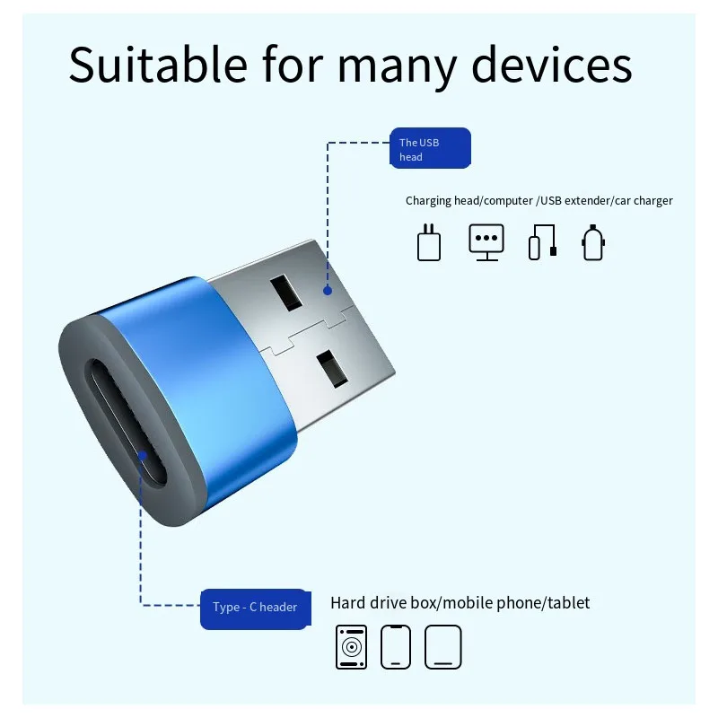 USB to TypeC adapter OTG mobile phone data cable charging cable converter head USB to type-c female converter