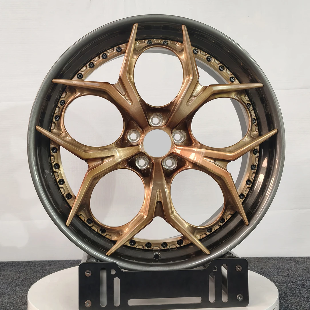 

Forged 2 Piece Bronze Black Aluminum Alloy Wheels 16 17 18 19 20 21 22 23 24 Inch 5x112 5x114.3 5x120 Hub Rims