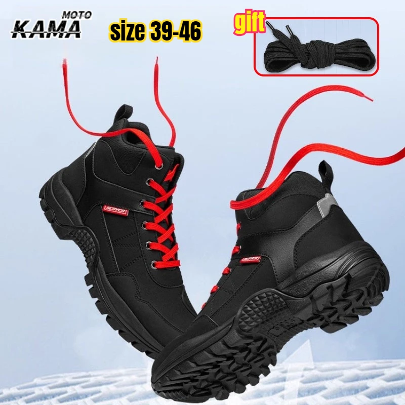 Man Motorcycle Riding Boots Knight Motorized Motocross Commuting Protection Motorbike Boot Non-slip Ventilate Reflective