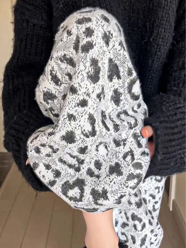 

Loose Fit Wide Leg Pants Large Size 300 Pou American Retro Leopard Print Men's Casual Pants Soft Drapey Comfortable Long T...