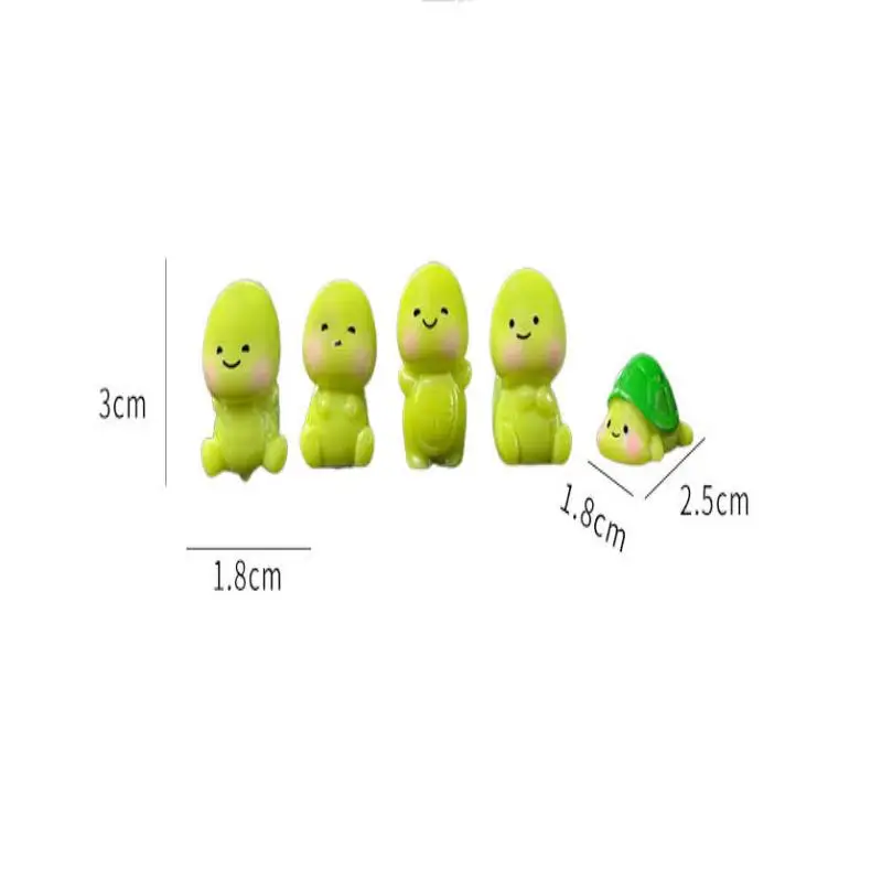 5Pcs Car Dashboard Rearview Mirror Decoration Turtle Ornament Cartoon Resin Animal Ornaments Mini Turtle DIY Accessories