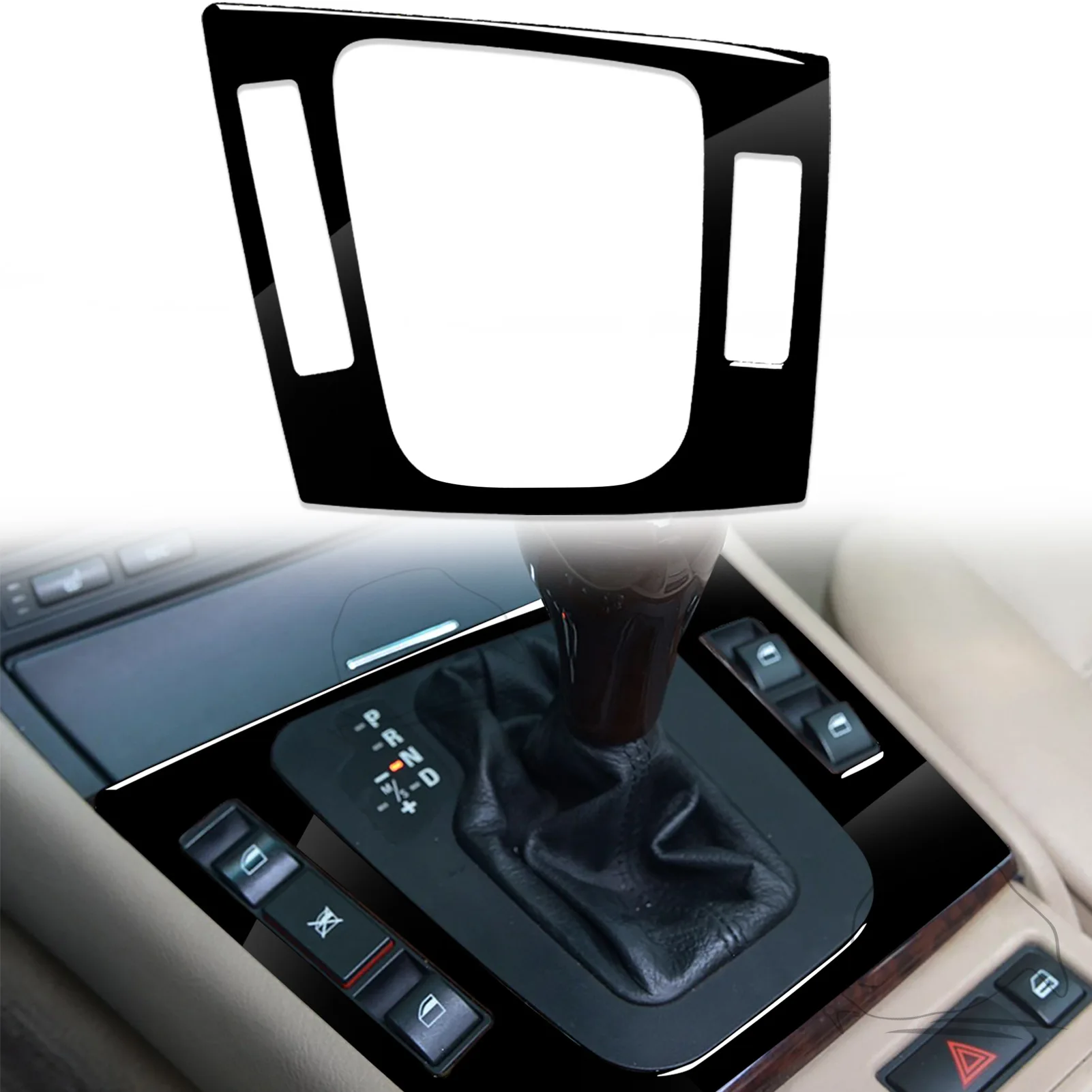 Suitable for BMW 3 Series E46 Central Control Panel Piano Black Car Modification Decoration Bright Black Car Interior