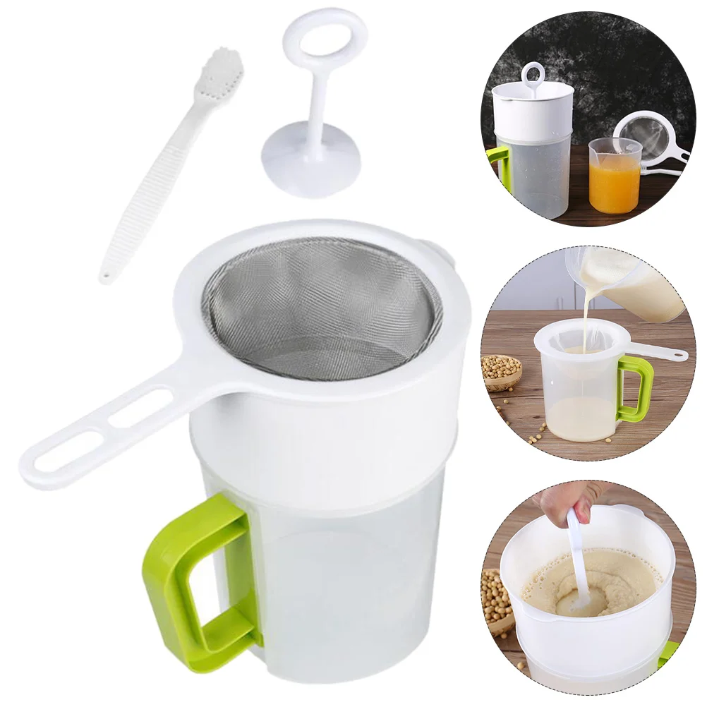 

Soy Milk Filter Set Grease Yogurt Mesh Strainer Fruit Juice Cup Multipurpose Food