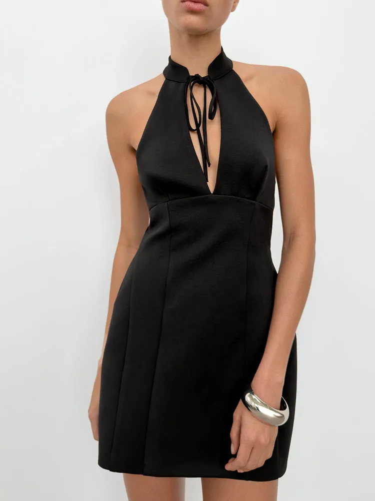 

Sexy Dress Backless Hanging Neck Design New Summer Women's Fashionable Gown Ethnic Stage Costume for Young Women