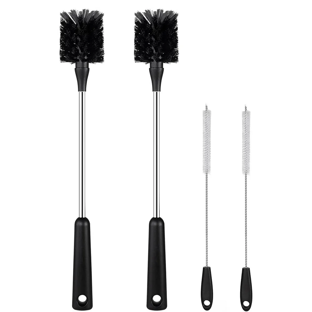 Water Bottle Brush & Straw Cleaner Set,Stainless Steel Long Handle Baby Bottle Scrub Cleaning Brush for Sports Bottles, Cups