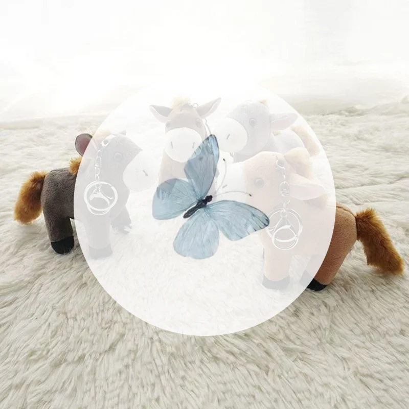 ぬいぐるみ馬キーリング馬ぬいぐるみ漫画動物ペンダントバックパック装飾品ぶら下げ装飾ロバ小さな人形