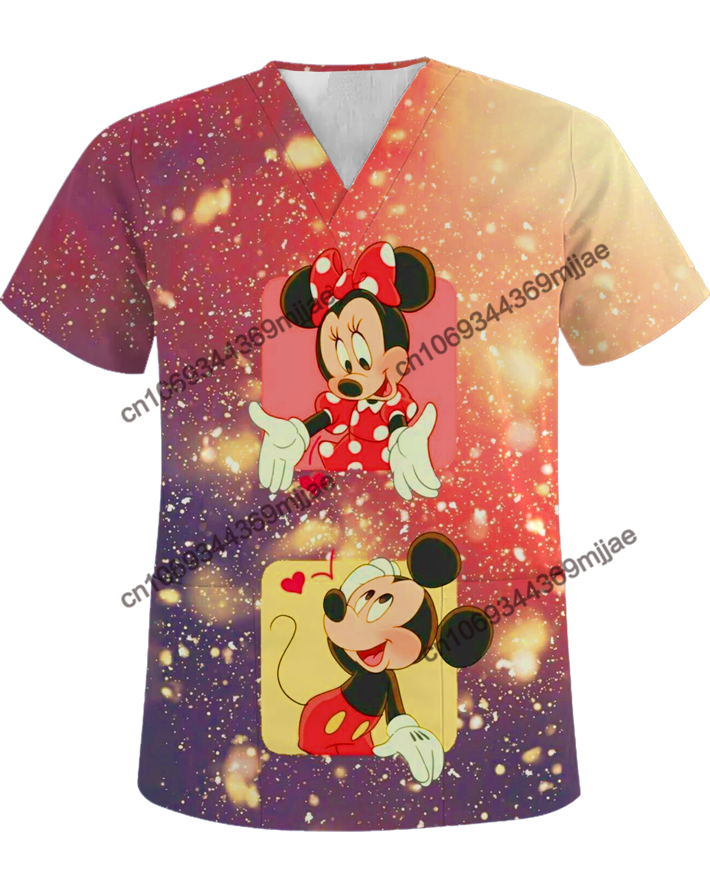 

Disney T-shirtv Pocket Fashion Woman Blouses 2023 Summer Clothes for Women Clothing Summer Short Sleeve Women's Oversize T-shirt