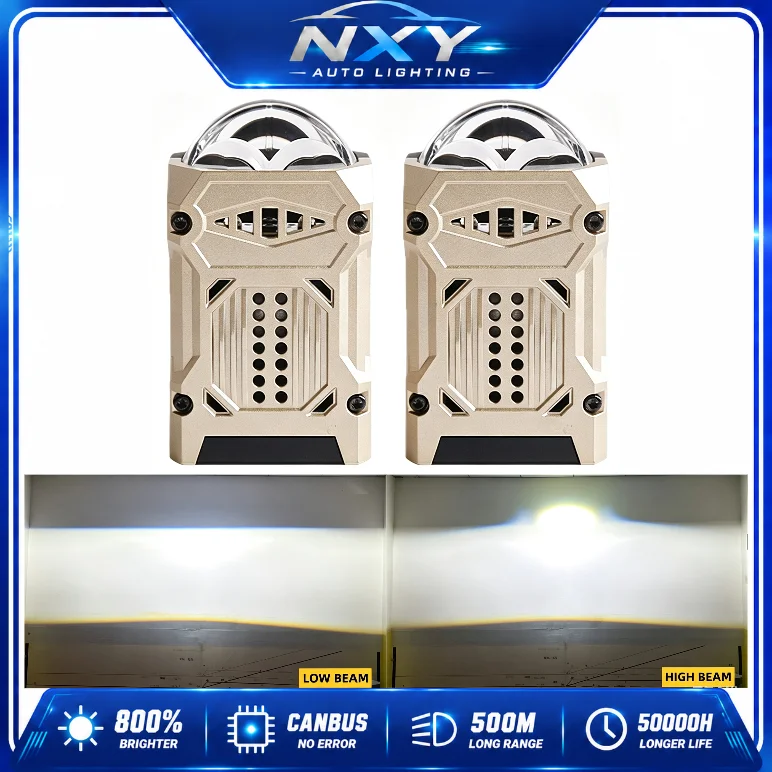 NXY M83 1.8 Inch Bi LED Laser Lens Projector Headlight 60W 6000K Dual Direct Matrix Light Module Car Retrofit Tuning Lamps 12V