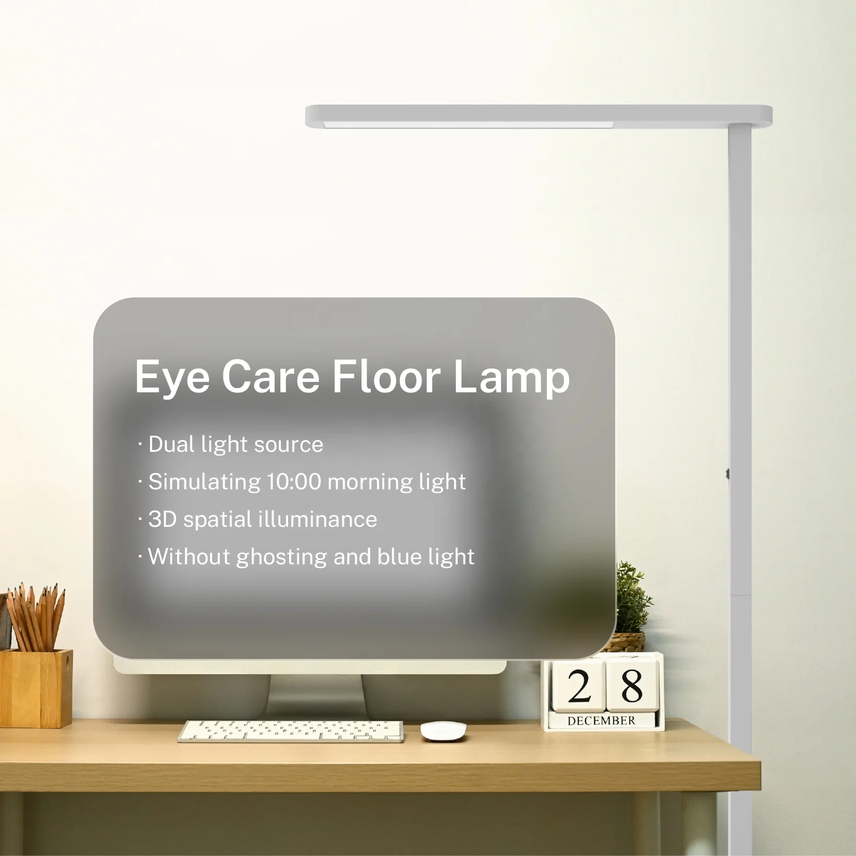 TUV/ENEC Certified Minimalist Metal Office LED Floor Lamp Adjustable Color Temperature Customizable Options Shiny Design High