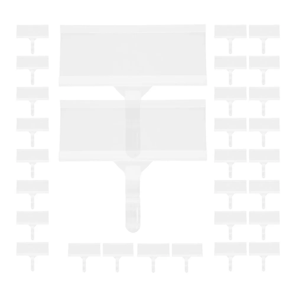 30Pcs Price Tag Label Strips Clear Plastic Adhesive Pockets for Supermarket Pharmacy Shelf Display Organizers Retail Shop