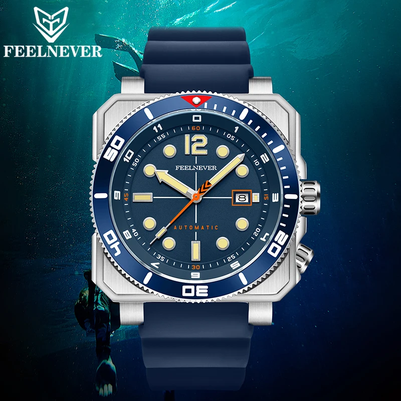 

FEELNEVER профессиональные механические часы лучший бренд класса люкс MIYOTA 8215 из нержавеющей стали 316L водонепроницаемые светящиеся мужские часы с датой