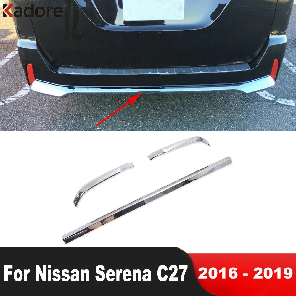 

Для Nissan Serena C27 2016 2017 2018 2019, хромированная крышка заднего нижнего бампера автомобиля, накладка, декоративная полоса, аксессуары