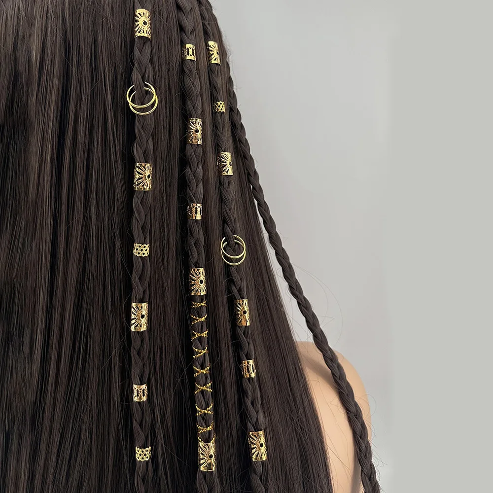 

2025 New 41pcs Dreadlock Accessories Kit Stainless Steel Hollow Hair Rings DIY Braiding Tools for Extensions