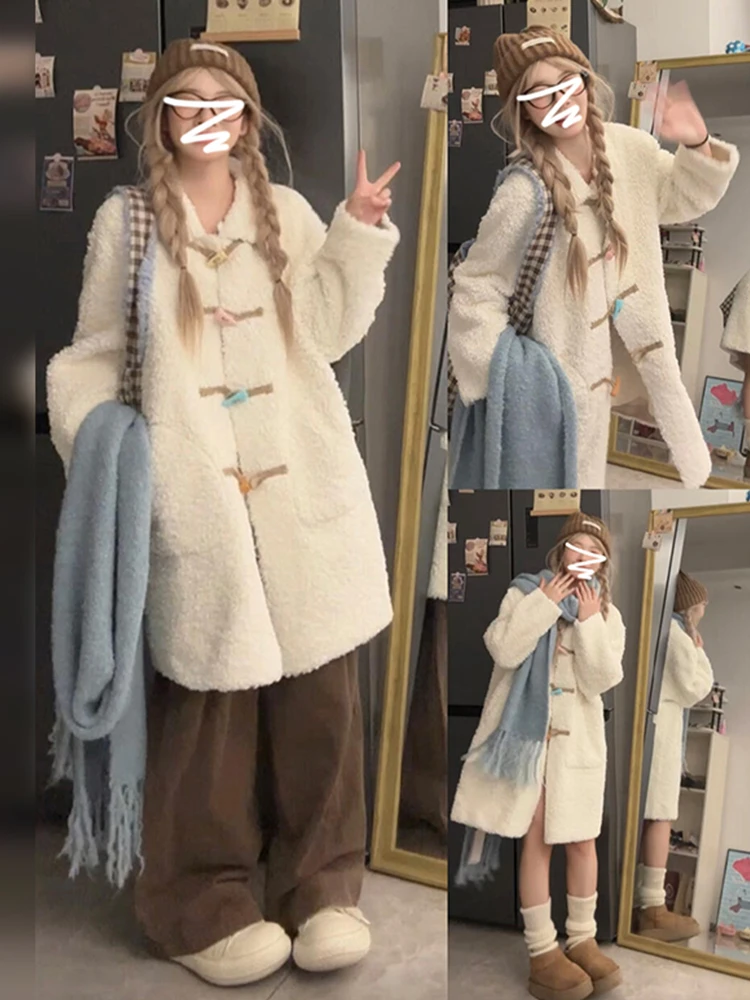 Otoño Invierno nuevo Sle mujer largo eepskin Jaet suave Thiened abrigo de longitud media coreano Sle Stand versión prendas de vestir exteriores